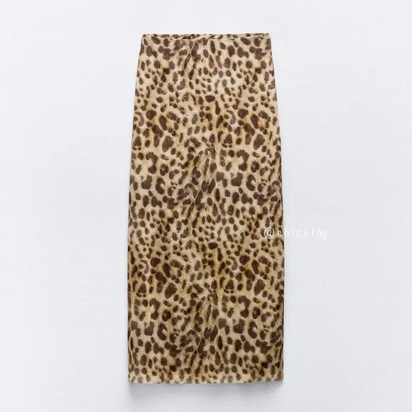 animal print skirts zara